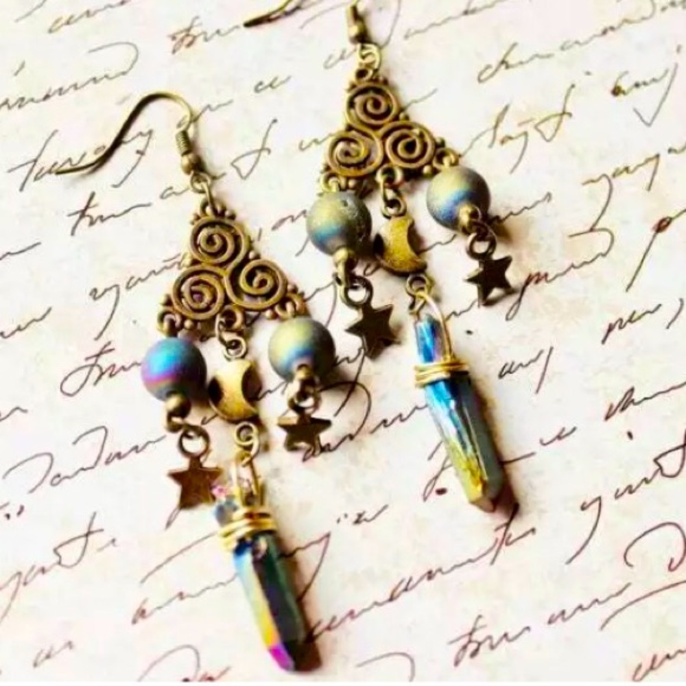Moon Goddess dangle earrings
